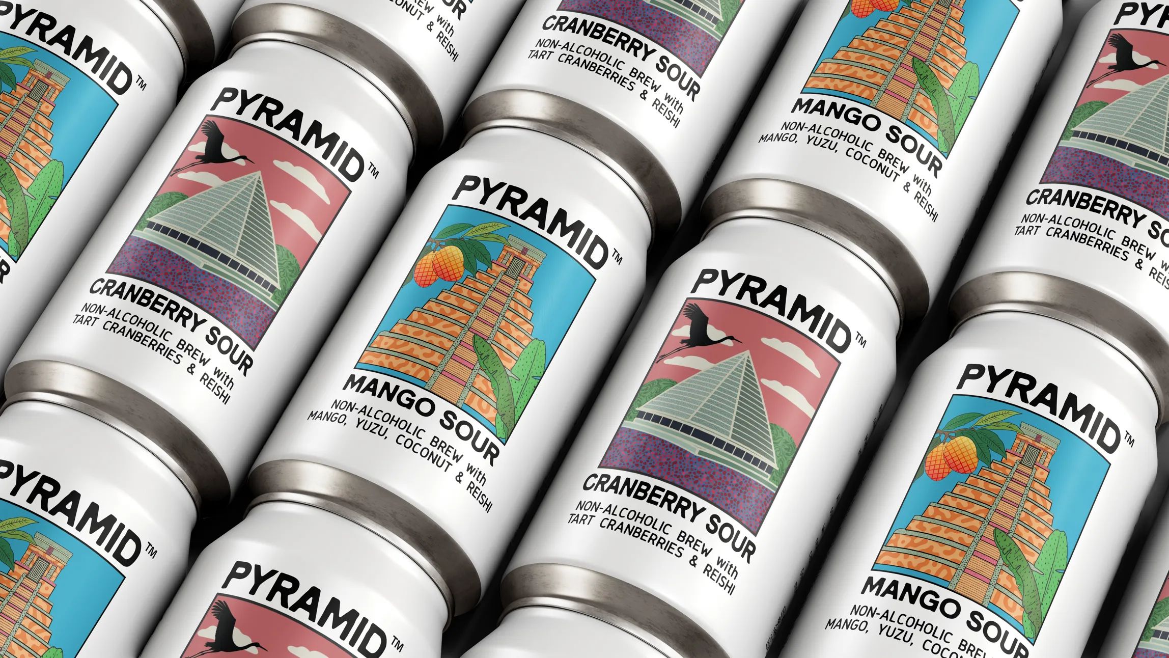 Hand holding Pyramid NA Craft Sour can to the sky